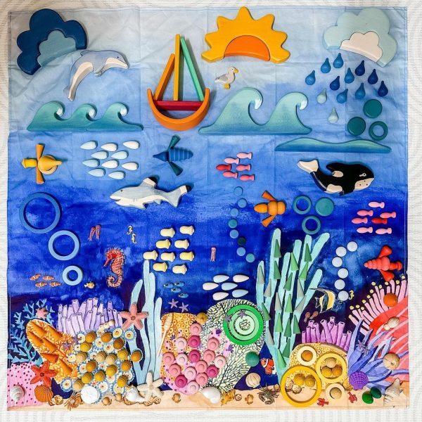 Ocean play cloths for open-ended play