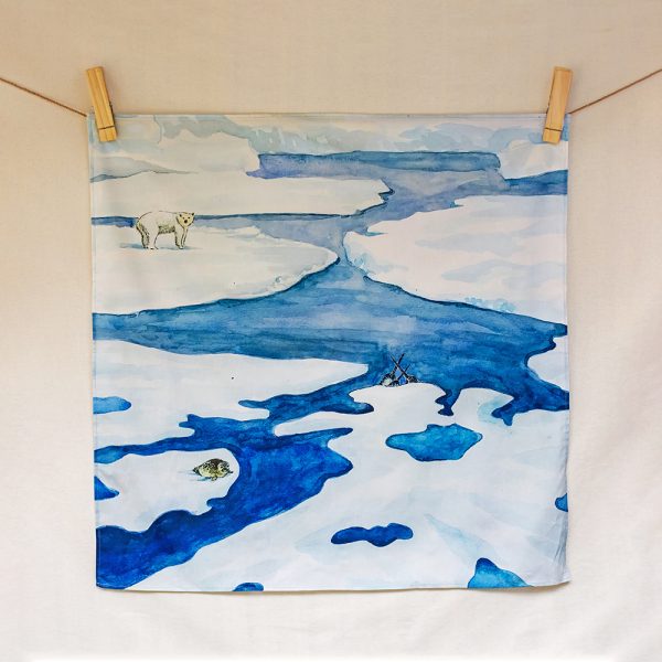 The frozen land – hand-illustrated organic cotton play cloth for open-ended play