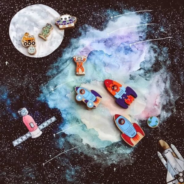 Space & Earth play cloths for open-ended play